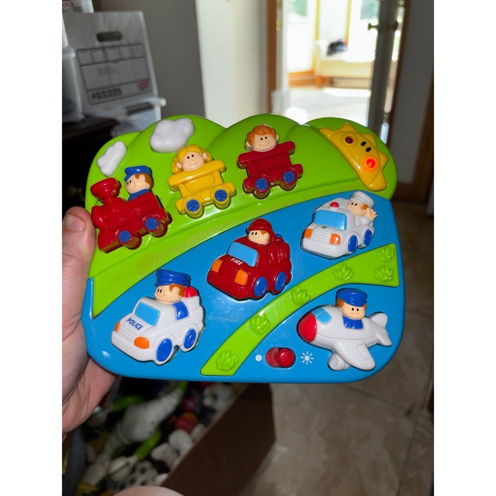 Megos Travel Toy #1258 Lights Sounds Train Airplane Cars